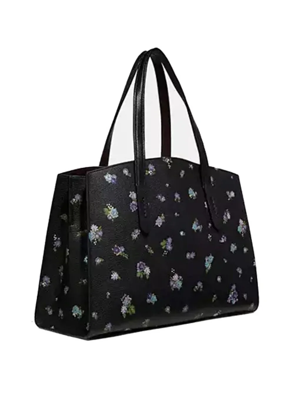Coach Charlie Carryall Floral Print Bag Large Shoulder Handbag Black Purse NEW
